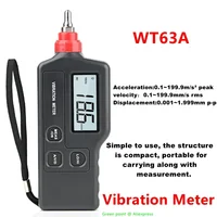 5PCS Digital Vibration Meter WT63A Sensitive Precise Handheld Vibrator LCD Backlight Equipped With AC Signal Output Interface 1