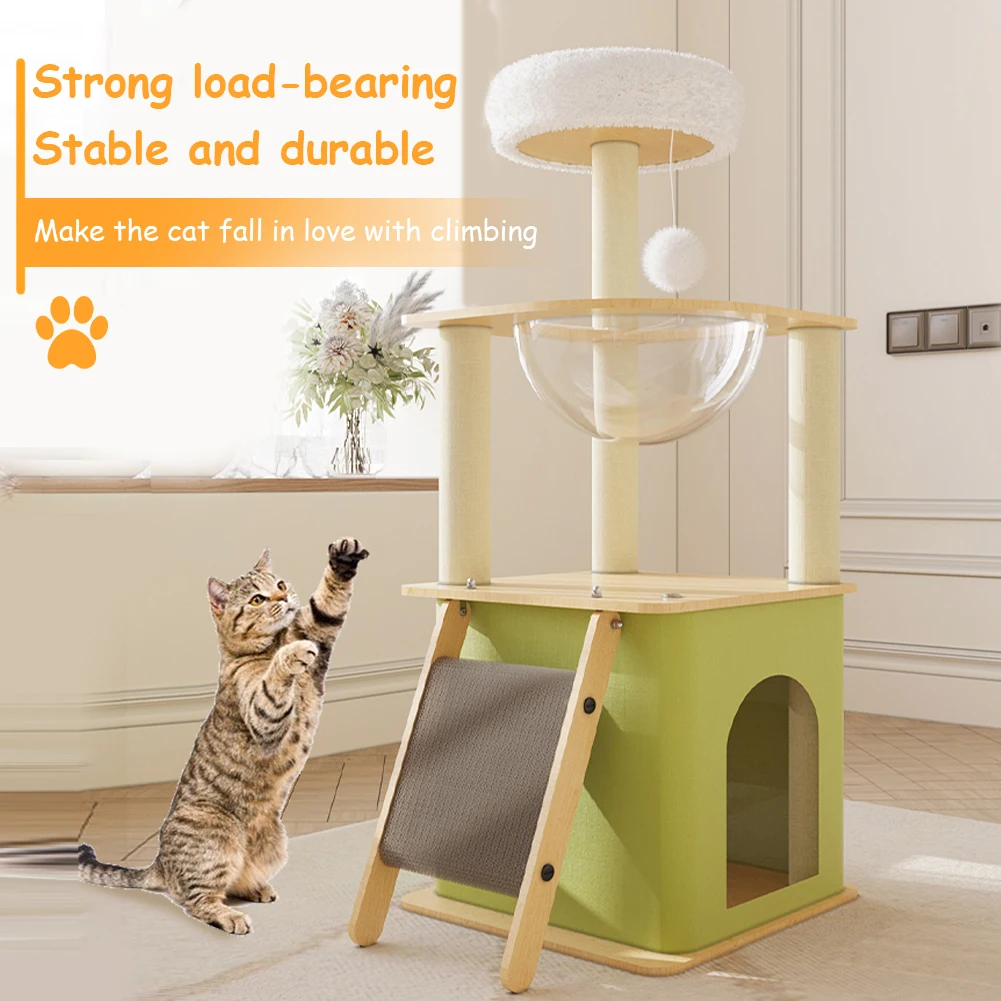 Cat Tree Cat Climbing Frame Multi-layer Cats Towers Cat Scratching Posts with Cat Condos Cat Scratchers Space Capsule