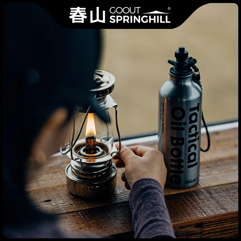 GooutSpringhill 휴대용 전술 오일 포트 야외 오일병 캠핑 알코올 포트 프레스형 등유 스토브 연료 저장병