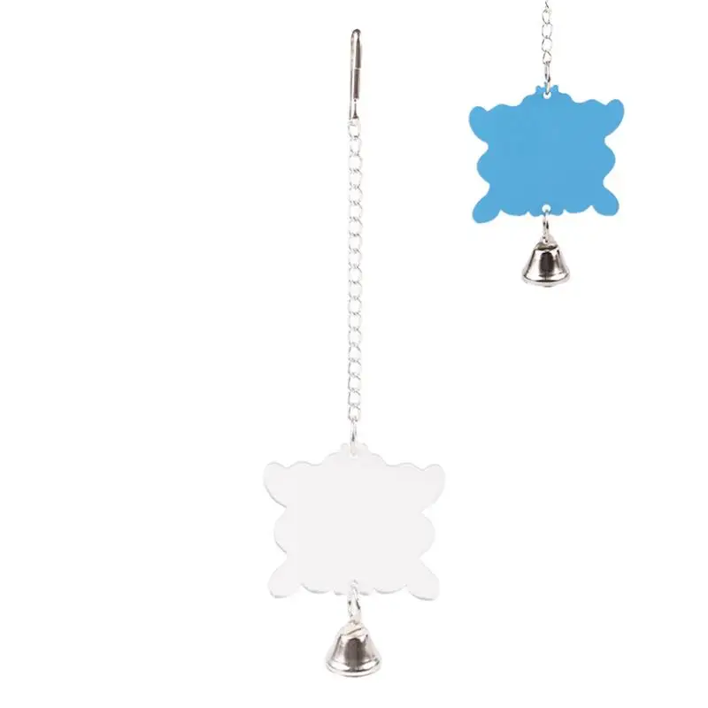 

Parrot Toys Interactive Bird Cage Hanging Mirror Toy With Bell Pendant For Small Birds Parrot Climb Indoor Hanging Pet Supplies