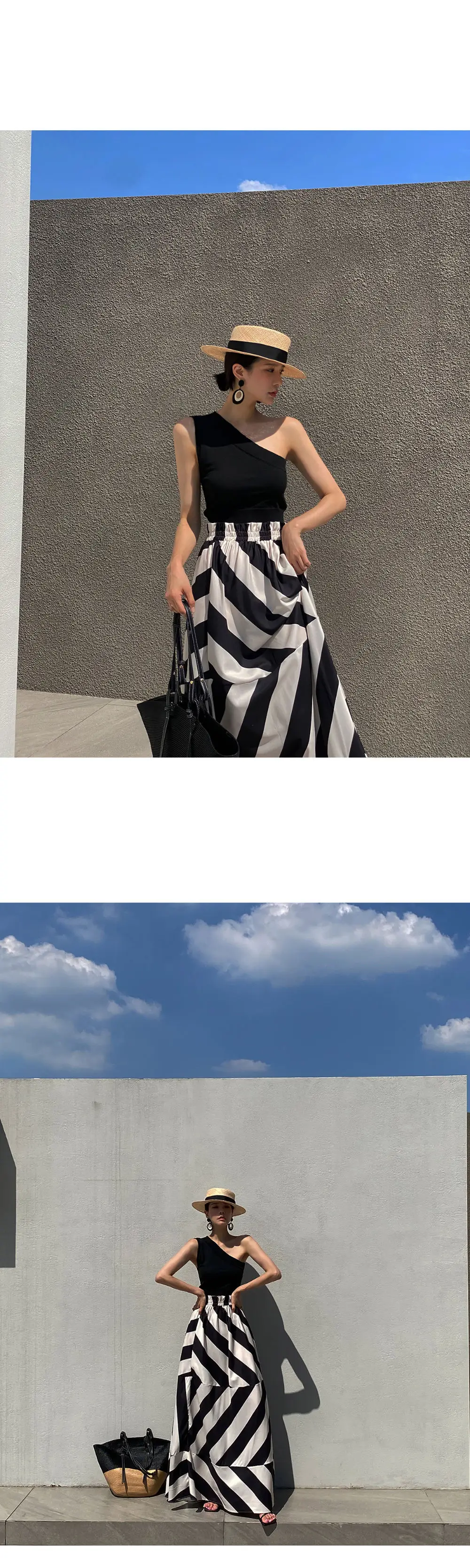 Vintage Maxi Skirt Midi Long s for Women Korean Style Falda Larga Irregular Striped Goth Mujer Moda 2026 New