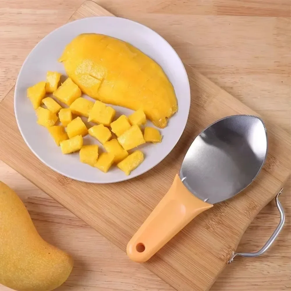 Mango Diced Scoop Multi-functional Fruit Divider Peeler Mango Cutting Artifact Watermelon Cutting Knife Avocado Dicing Tool