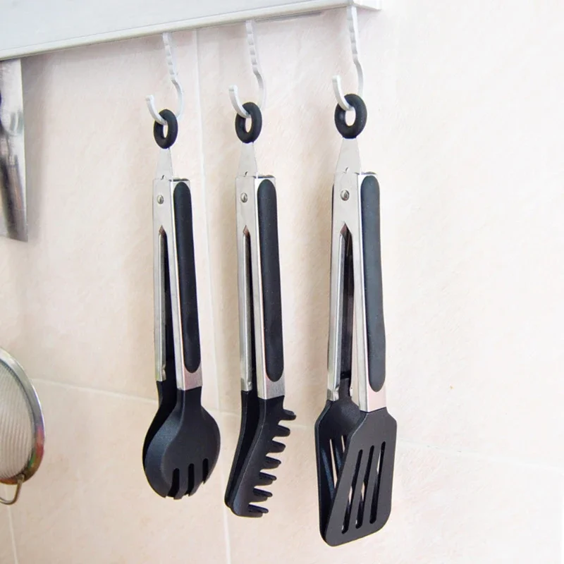 Food Serving Tong Spaghetti Tong Non-Slip Silicone Pasta Tongs Teeth Lock High Temperature Resistance Kitchen Noodles Clips Tool
