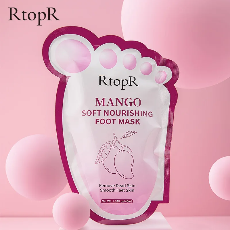 

RtopR Peeling Foot Mask Exfoliating Dead Skin Improve Dry Cracked Foot Skin Repair Hydrate Pedicure Moisturizing Foot Care