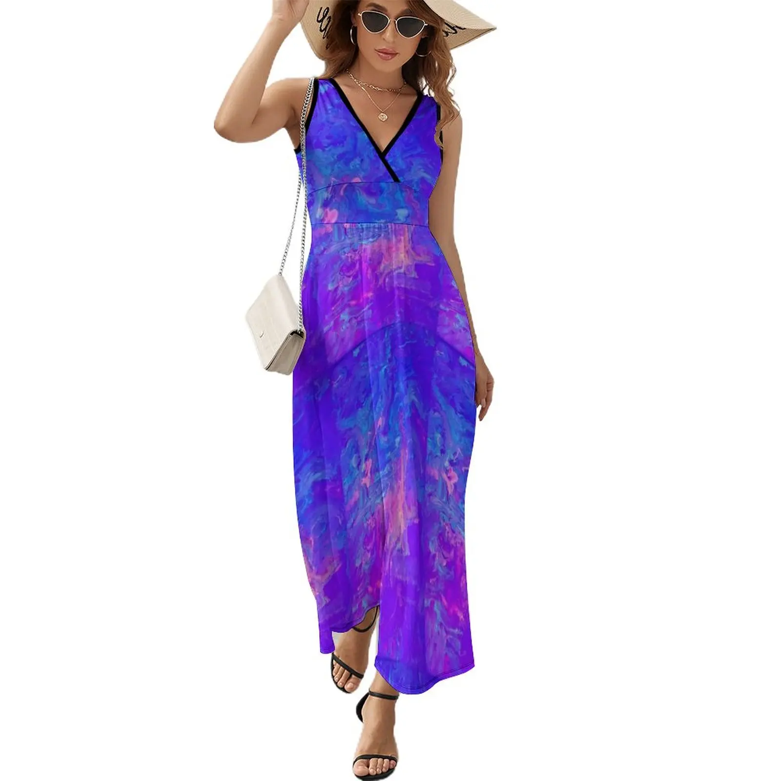 

Blacklight fluid painting Sleeveless Dress elegant women's dresses sale Evening dresses