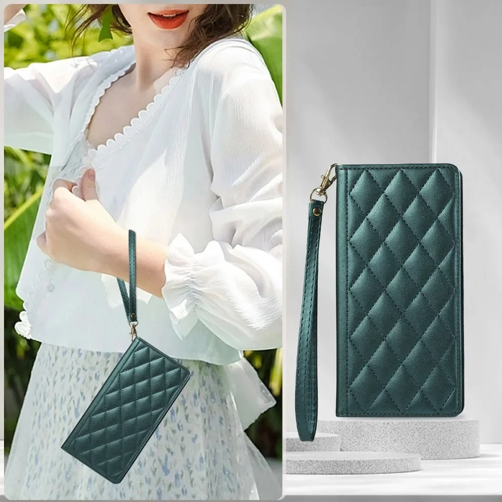 Θήκη πορτοφολιού με θήκη κάρτας για Samsung Galaxy S24 S23 FE S22 S21 Plus Note 20 Ultra με λουράκι καρπού και δερμάτινη προστατευτική θήκη_voghion.com