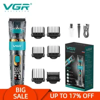 VGR V-695 Hair Clipper Rechargeable Portable Professional Haircut Trimmer For Men Shaver Machine Barber Salon USB LCD VGR 695 2