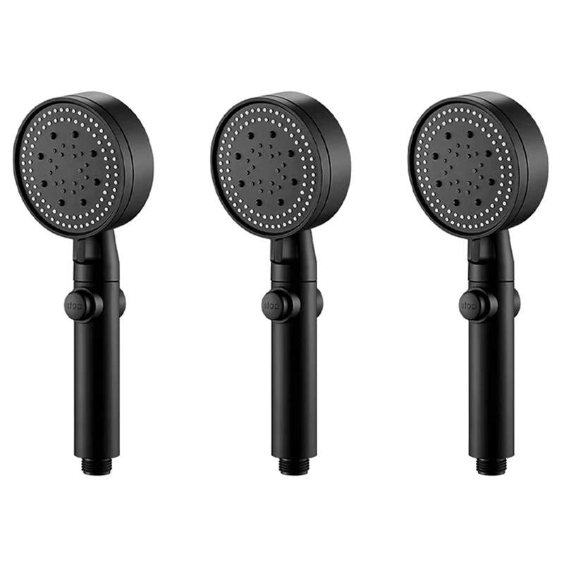 

3x 5-скоростная многофункциональная Большая насадка для душа с суперзаряженной насадкой для душа черная Серебристая насадка для душа с одной головкой