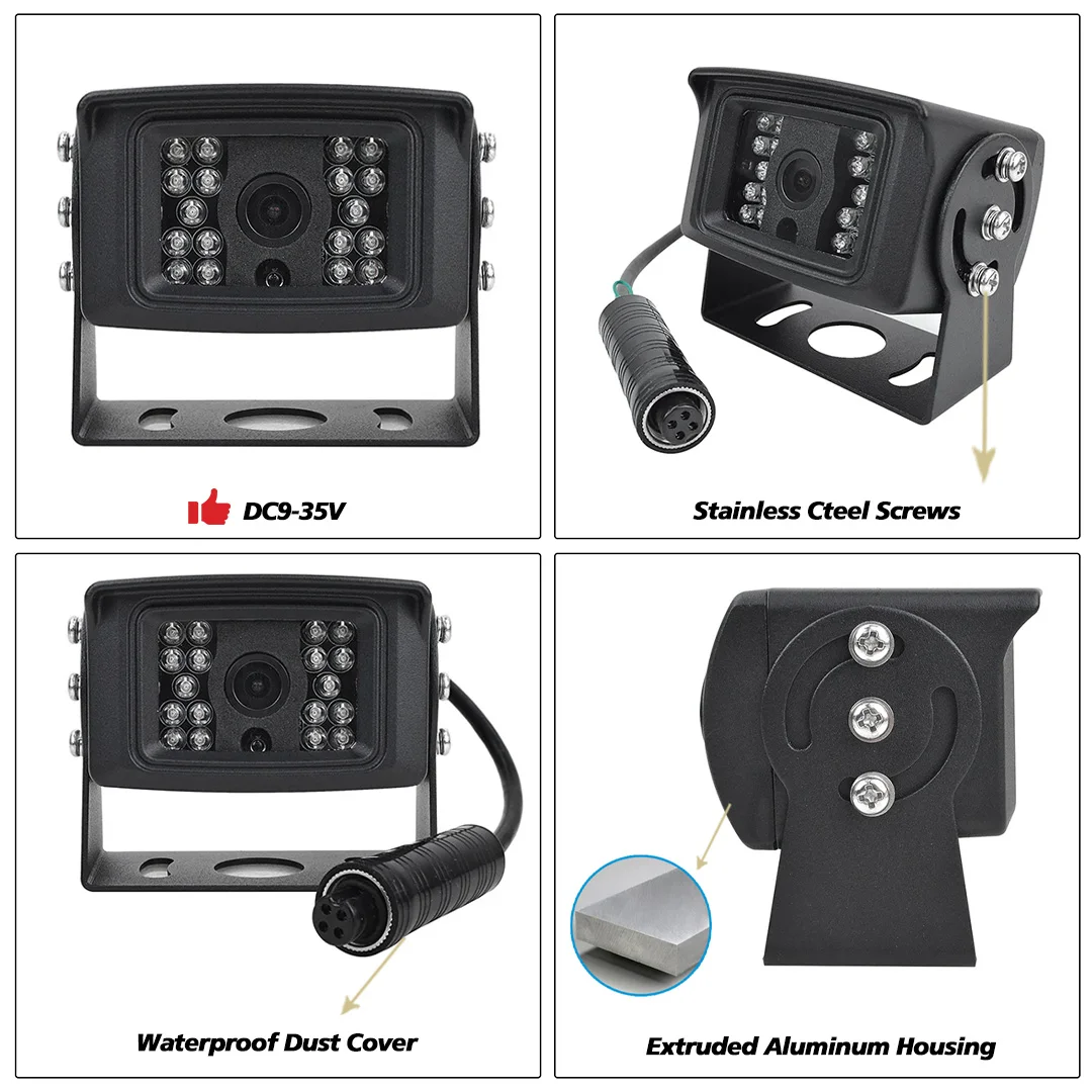Caméra De Recul Voiture - 12 LED Vision Nocturne, Angle 170°, étanche IP66 - Câble 6m, 12V - Pour Auto, Camion, SUV, Camping-car