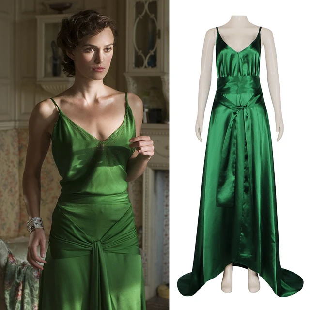 Love Movie Atonement Film Cosplay Costume Cecilia Tallis COS Green Evening  Dress Silk Clothing Long Dress Halloween Party Wear - AliExpress