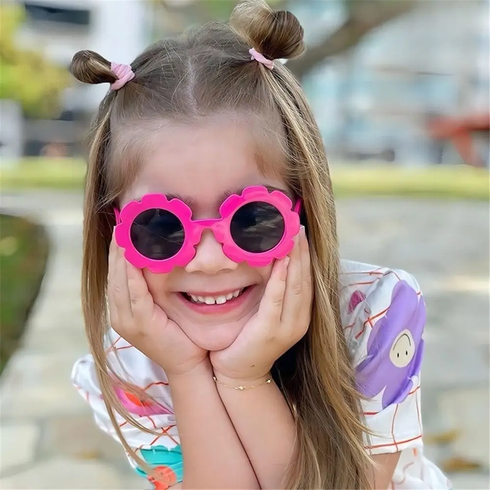 

Colorful Kids Sunflower Sunglasses Cute Round Frame Shades Children Flower Sun Glasses for Disco Festival Party