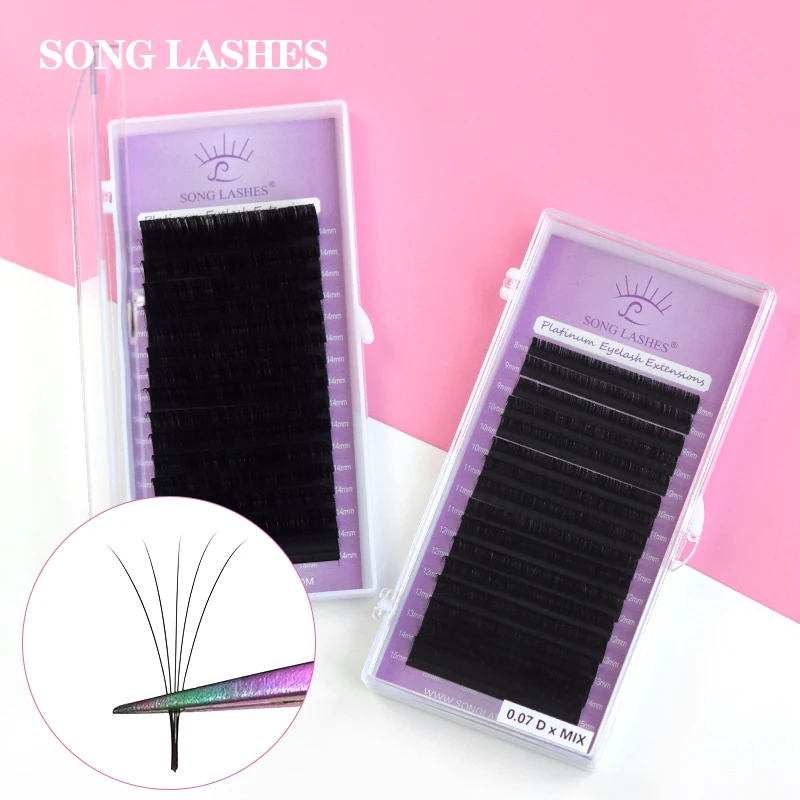 

Song Lashes 16Rows/Case 7~15mm Premium Natural Eyelash Extension Synthetic Mink Individual Makeup Maquiagem Cilios