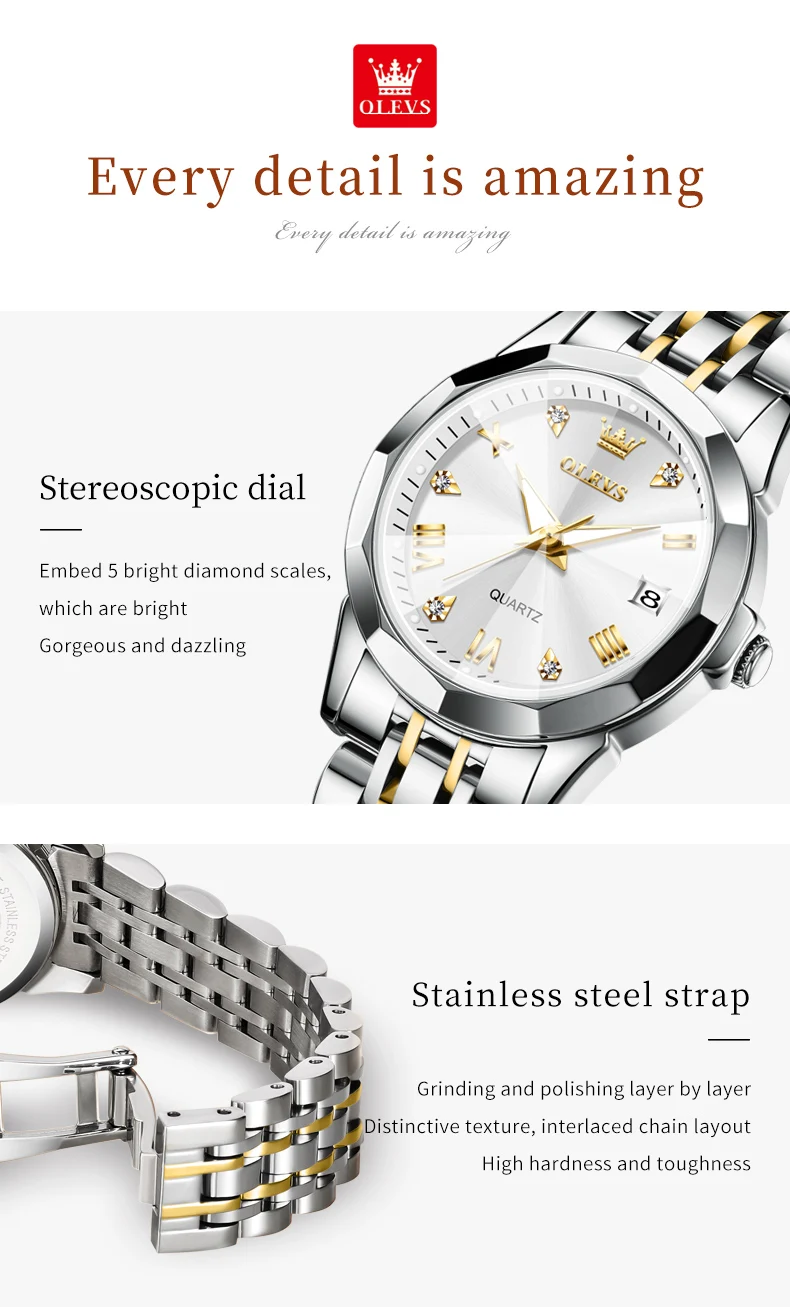 OLEVS Women's Watches Waterproof Luminous Quartz Wristwatch Fashion Trends Original Certified Products Watch Lady Luxurious