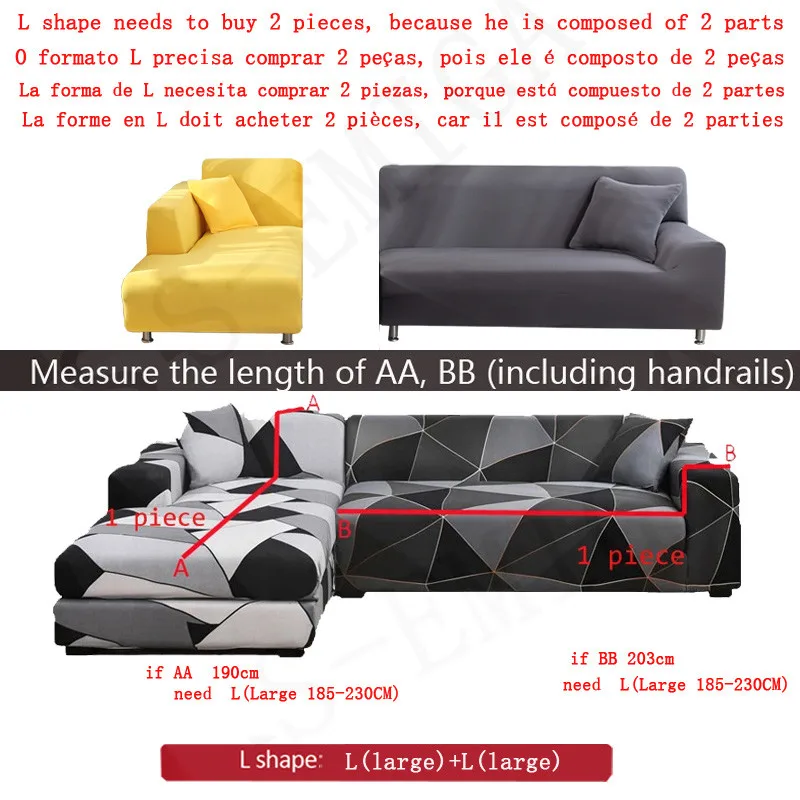 1/2/3/4-seater Stretch Sofa Covers Couch Cover Sofa Slipcovers Furniture Protector for corner sofa chaselong slipcovers 3