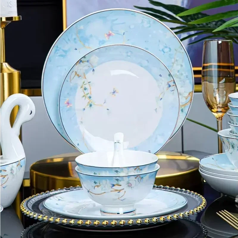 Ceramic bone china tableware, tableware set