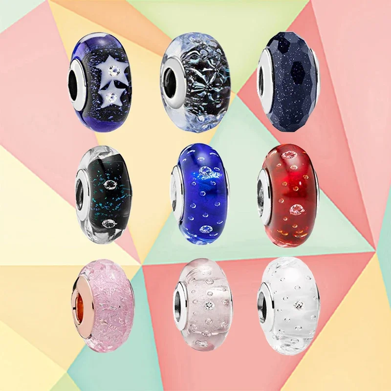 

2020 New High Quality 100% 925 Original Stardust Starry Night Glass Bead Charms Exquisite Diy Jewelry For Fashionable Women