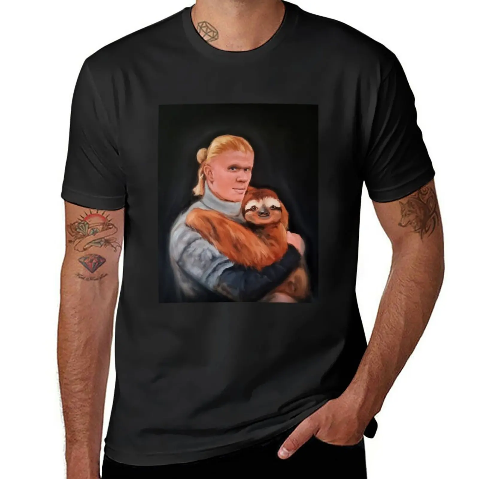 

Haaland and Sloth embrace T-Shirt new edition vintage clothes cute clothes black t-shirts for men