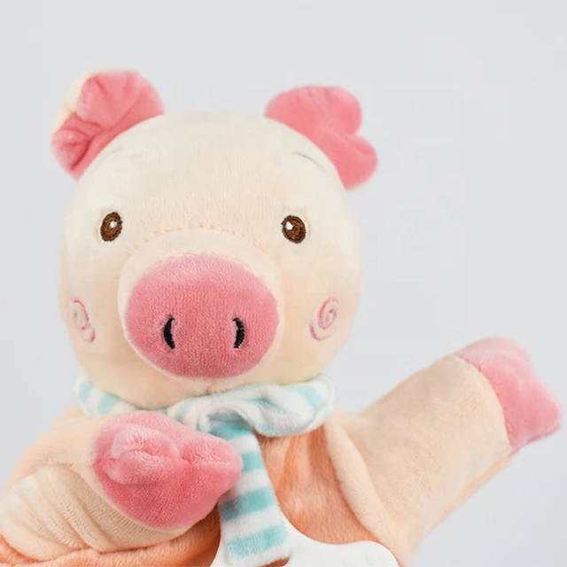 Soft Plush Hand Puppets Tigger Stuffed Toys for Kids Boys Girl Newborn Comforter Blanket Sleeping Dolls Soothe Appease Towel Bib 4