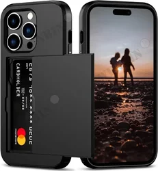 Heavy Duty Protective Dual Layer Phone Case with Hidden Card Slot and Slim Wallet Holder for iPhone SE (20-2022) (Black)