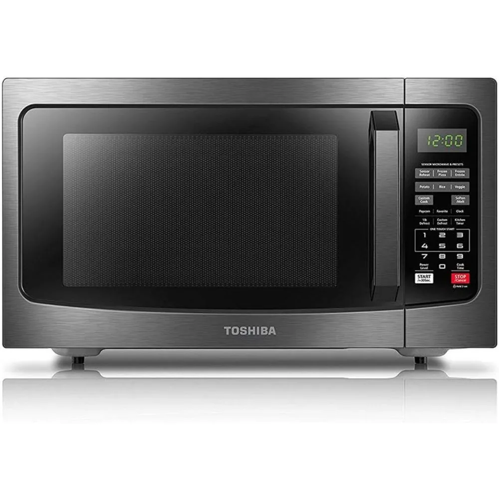 

Микроволновые печи TOSHIBA EM131A5C-BS, 1,2 куб. Футов, 12,4 дюйма, съемный проигрыватель, умный датчик влажности 12