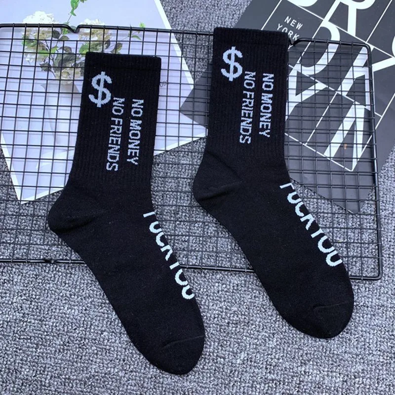 3 Pairs Hip Hop Socks Mens High Quality Cotton Socks Streetwear Casual Skateboard Sock  Unisex Harajuku Harajuku Skate Long Sock