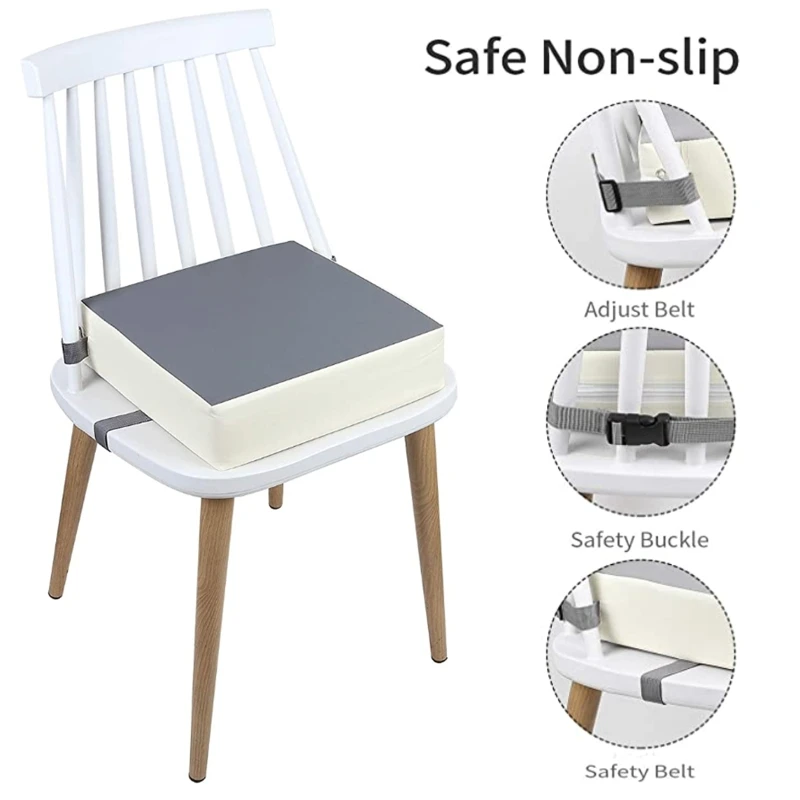 Kleinkind Kinder Stuhl Erhöhung Kissen Baby, Kleinkind Abnehmbare Einstellbare Waschbar 2 Riemen Schnalle Esszimmer Booster für – Detail 9