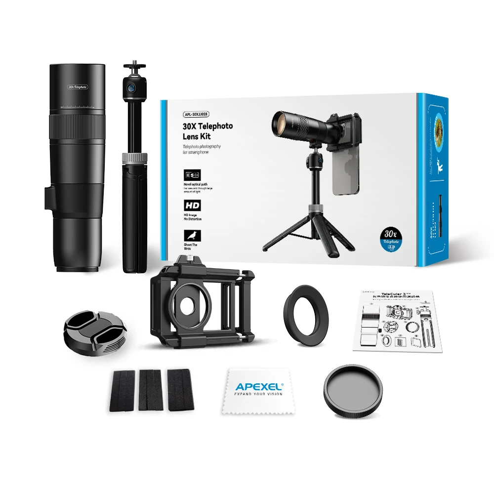 APEXEL 30x Ultra Telephoto Lens Monocular Universal Phone
