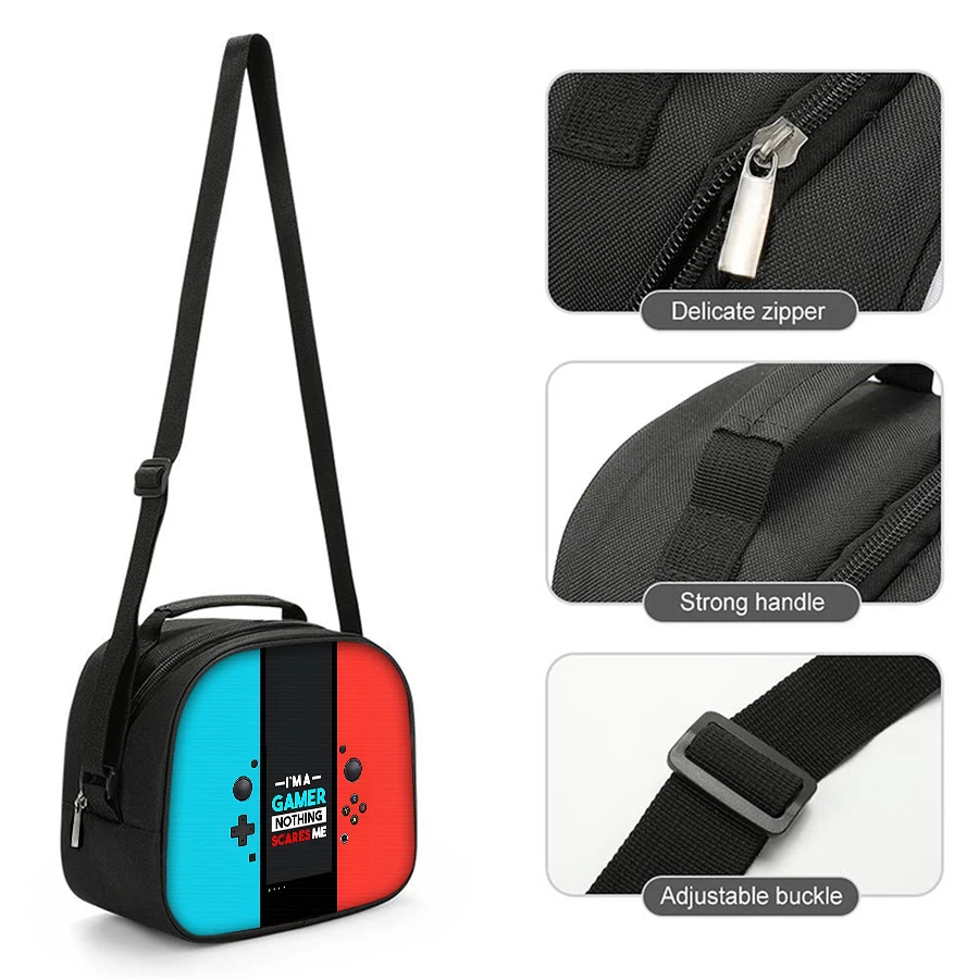 Spielkonsole Schultergurt Isolierte Lunchtasche Student Bento Lebensmittelbehälter Taschen Wiederverwendbare Thermokühler Lunchboxen für die Arbeit – Detail 5