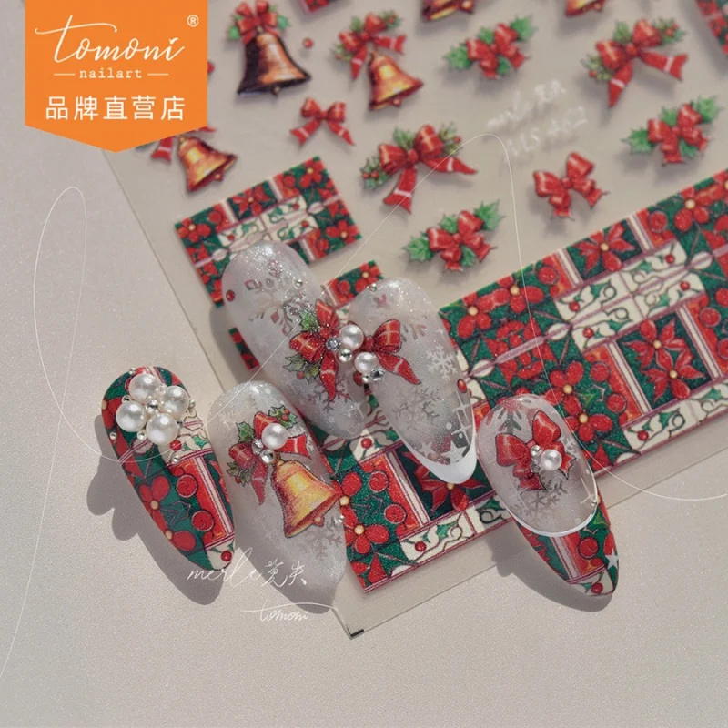 

Tomoni Thin Tough Nail Stickers No Loss Cooperation Model Japanese-Style Retro Nail Sticker Wholesale Jingling Bell Ms462