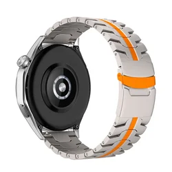 Luxury Stainless Steel 22mm Metal Watch Band for Xiaomi Color-Color2 (Ttitanium Orange)