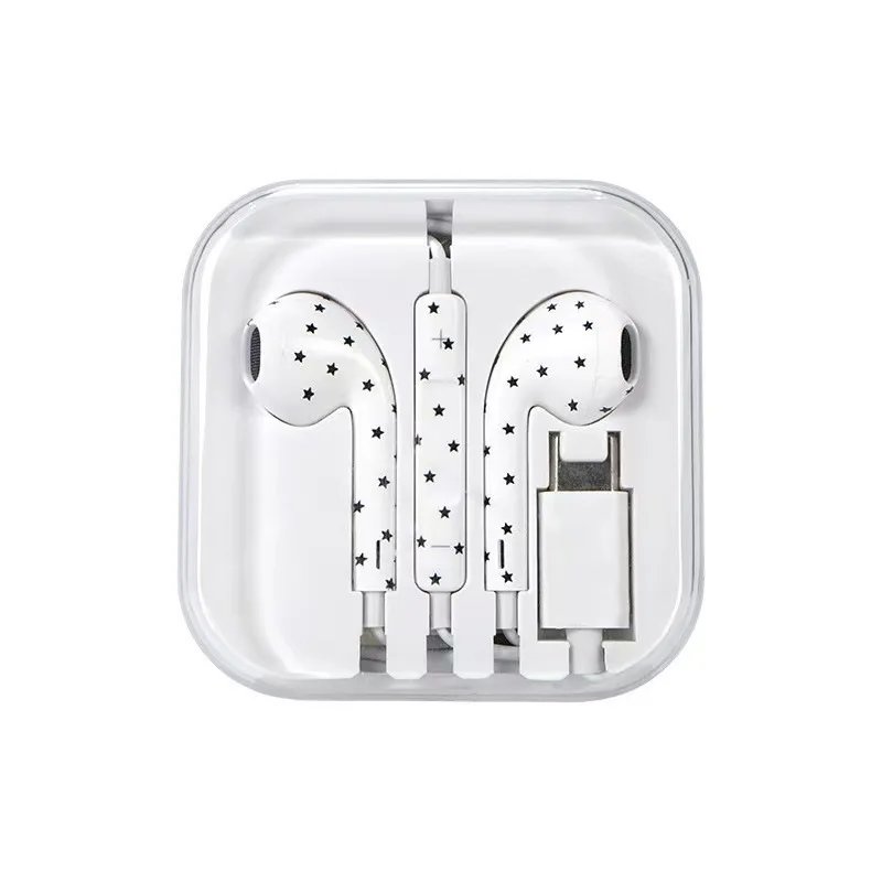 Polka Dot Wired Earphones - Cute HiFi In-Ear Sports Earbuds with Mic