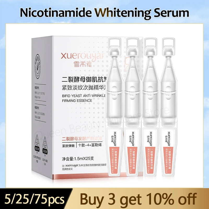 Nicotinamide Whitening Brightening Serum Yeast Anti-Aging Wrinkle Essence Hyaluronic Acid Moisturizing Korean Skin Care Products