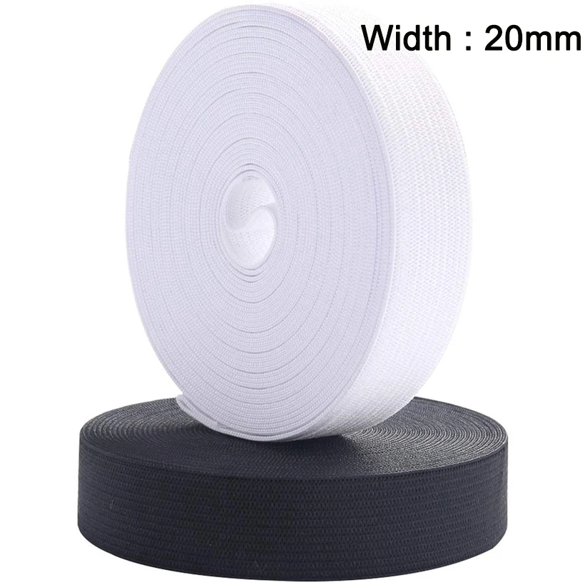 

(5 Meters Length) 20mm Width Sewing Elastic Band Heavy Stretch High Elasticity Knit Elastic Band for Sewing Waistband Elastic