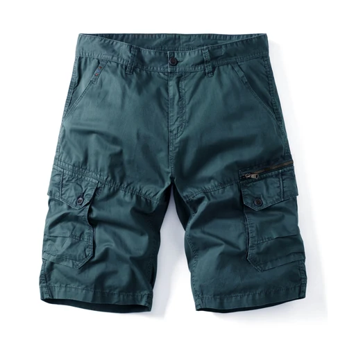 thumbnail image 1 of Pantalones cortos de algodón 100 % para hombre, pantalones cortos cargo de camuflaje de gran tamaño, pantalones cortos casuales holgados con múltiples bolsillos, 1 of 5
