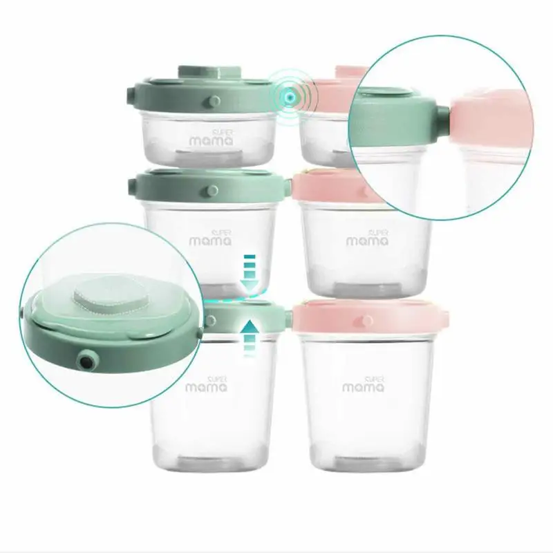 Baby Food Storage Containers 3pcs Stackable Set With Lid Reusable Food Container Freezer Microwave Dishwasher Infant Storage Box