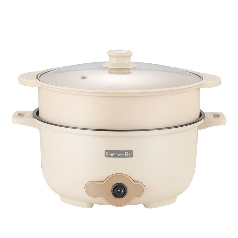 Multi functional integrated household electric heating pot electric fryer steamer student dormitories