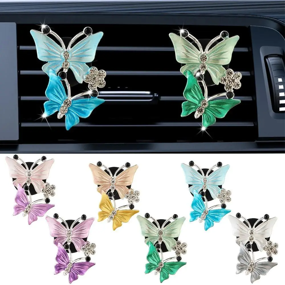 

Butterfly Car Aromatherapy ​Vent Clips Gift Rhinestone Purifying Air Freshener Perfume Clip Decorate Car Interior Accessories