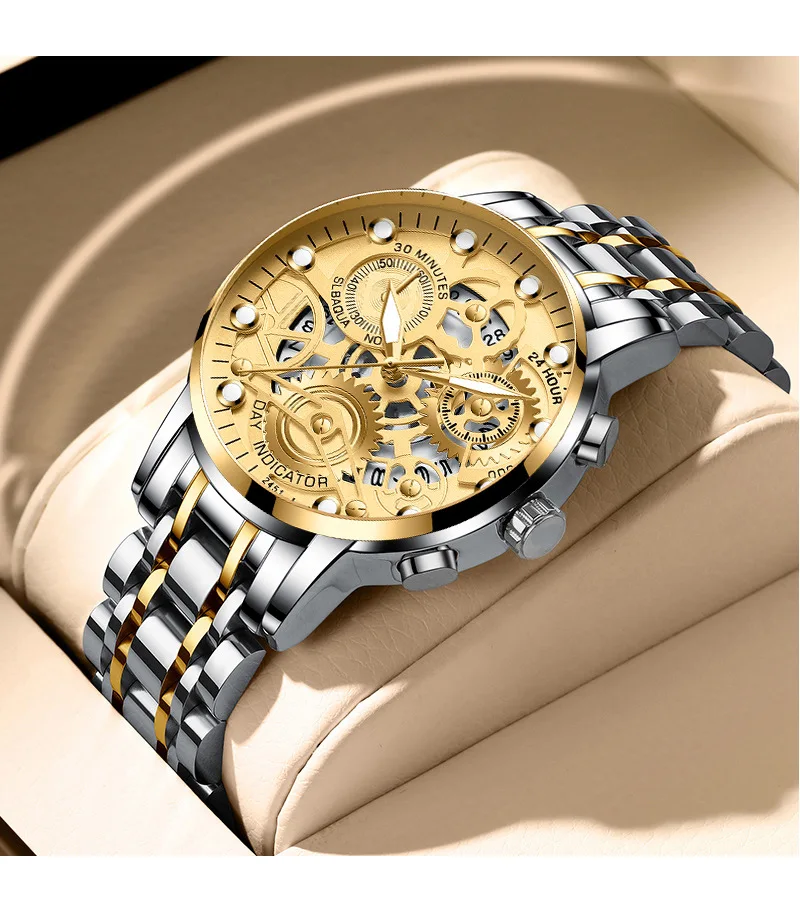 Top Brand Watch Men Business Date Clock Waterproof Luminous Hands Stainless Steel Watches Mens Luxury Sport Quartz Wrist Watch