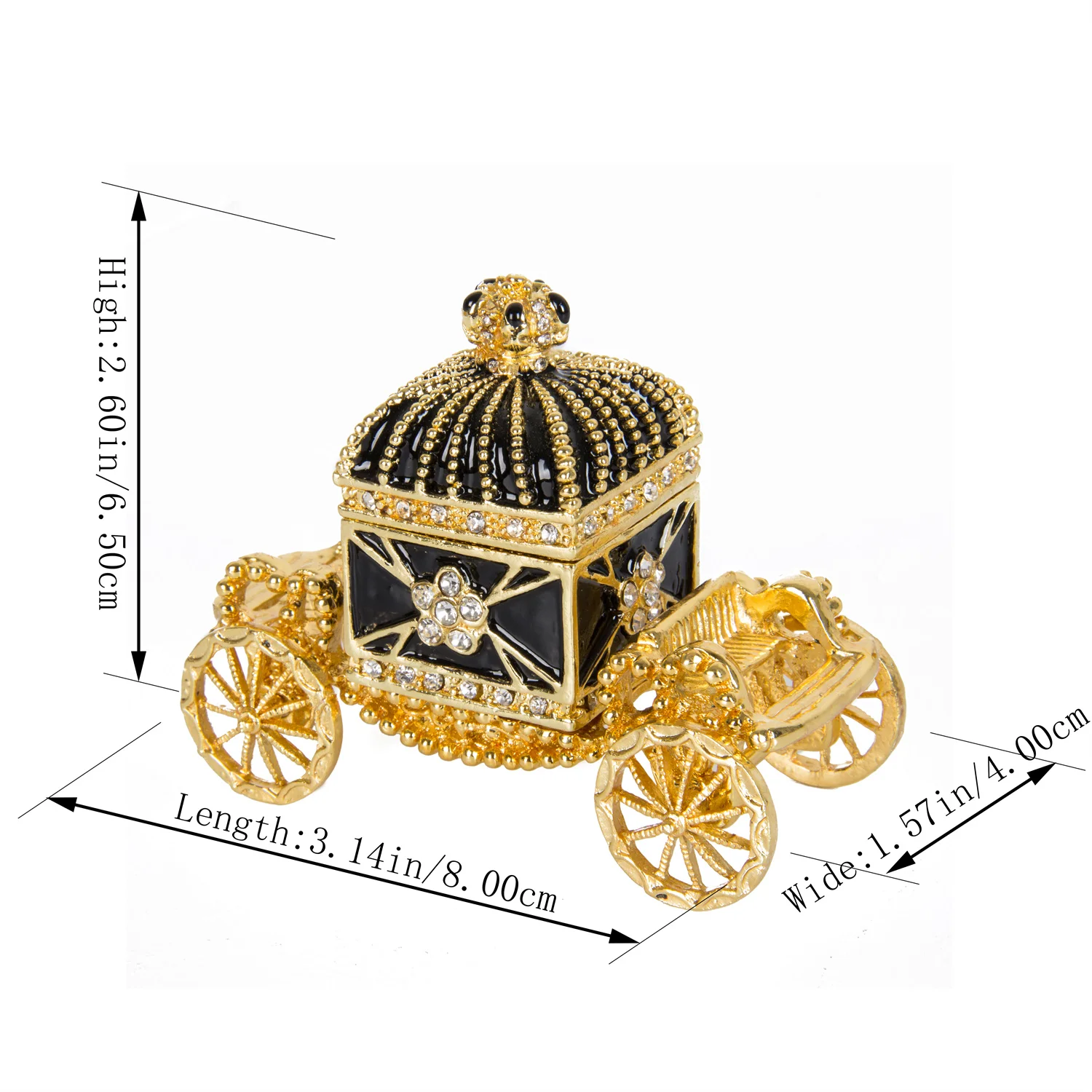 

QIFU High Quality Black Royal Crown Carriage Vintage Home Decor Souvenir