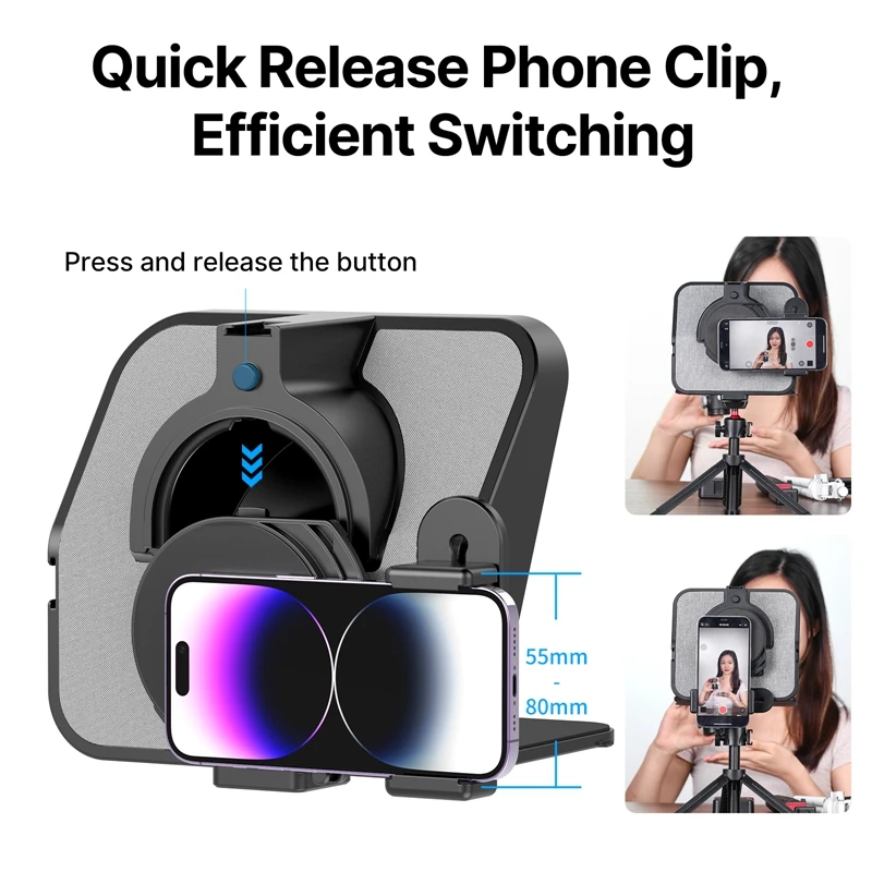 Ulanzi RT02 Teleprompter Foldable No Light Leak Baffle Phone Camera Laptop Compatible For Live Stream Vlog Interview