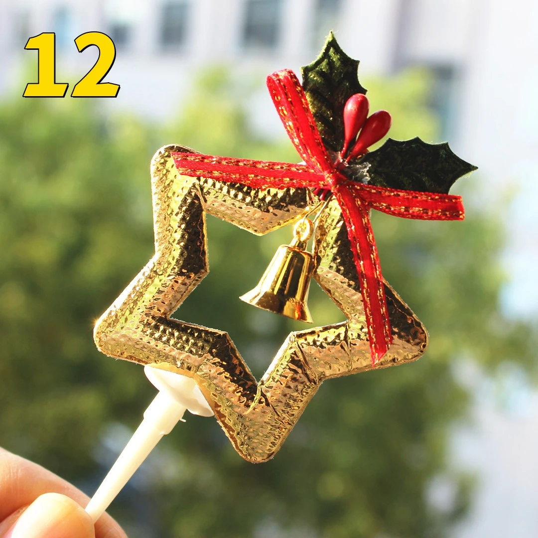 Festive Christmas Cupcake and Cake Decoration Set - Holiday-Themed Toppers, Bows, and Bells