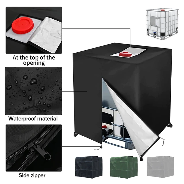 Kültéri Esővíz Tartály Védő Borítója 1000L Ibc Konténer Fényvédő Uv-Ellenes Borító 275 Gallon Fejléc Vízálló Fedél