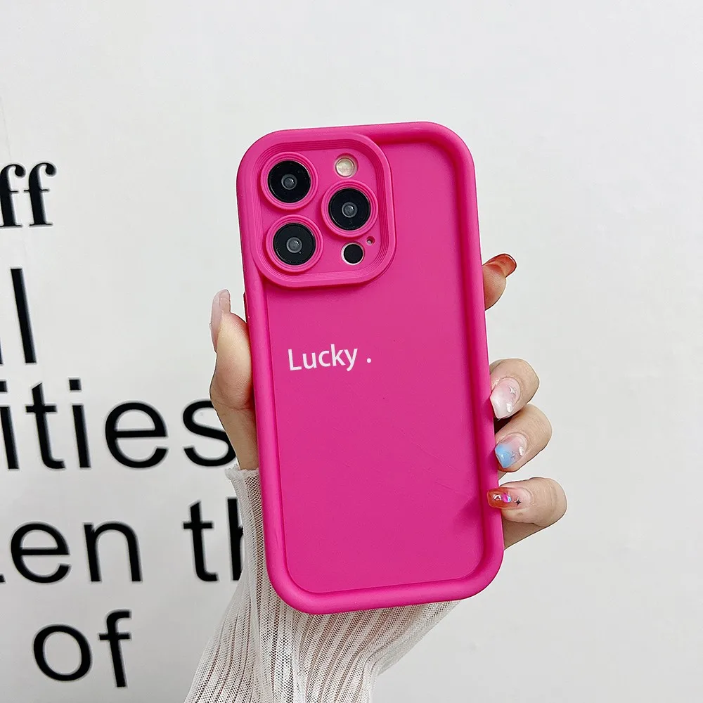 Summer Candy Colors Custodia Per Telefono Lucky Letter Girl Per Iphone 15 14 13 12 11 Pro Max X Xr 7 Plus Soft Anti-Caduta Coque Fundas