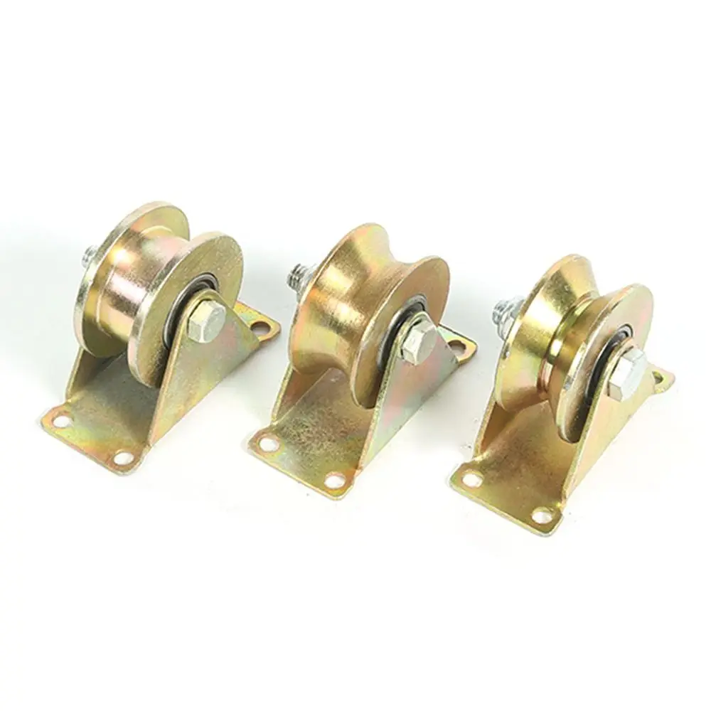 Sliding door roller 1Pcs Track Wheel Bearing Pulley Stainless Steel U/V/H Shaped Sliding Door Rollers Plating Color Home Hardware Rigid Caster