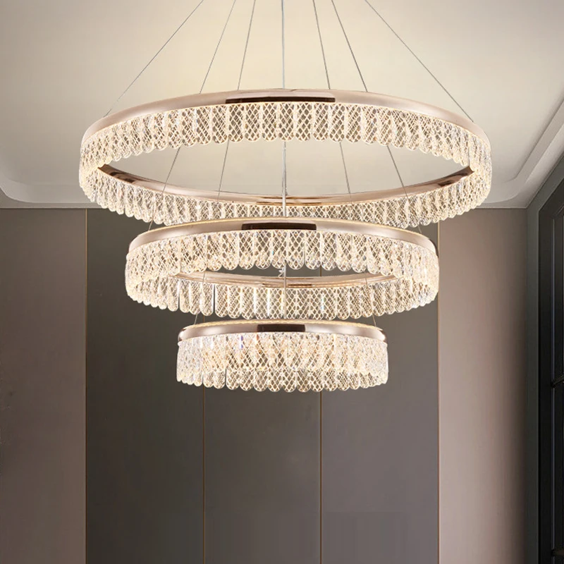 Ora Soggiorno Minimalista Led Lampadario Di Cristallo Camera Da Letto Studio Lampadario Rotondo Ristorante Hotel Luce Lampada Da Soffitto Di Lusso