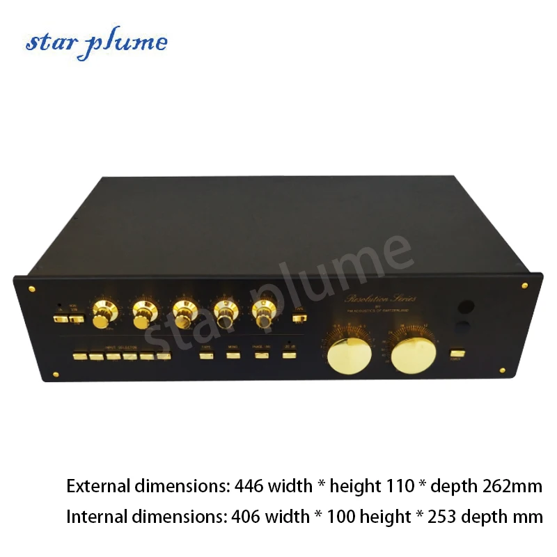 (446*110*262mm) All-aluminum Power Amplifier Case FM-268C Fully Balanced Preamplifier HiFi Audio Amp Chassis Shell DIY Box accuphase all aluminum power amplifier case preamplifier case hifi audio amplifier chassis shell 435 90 310mm diy box