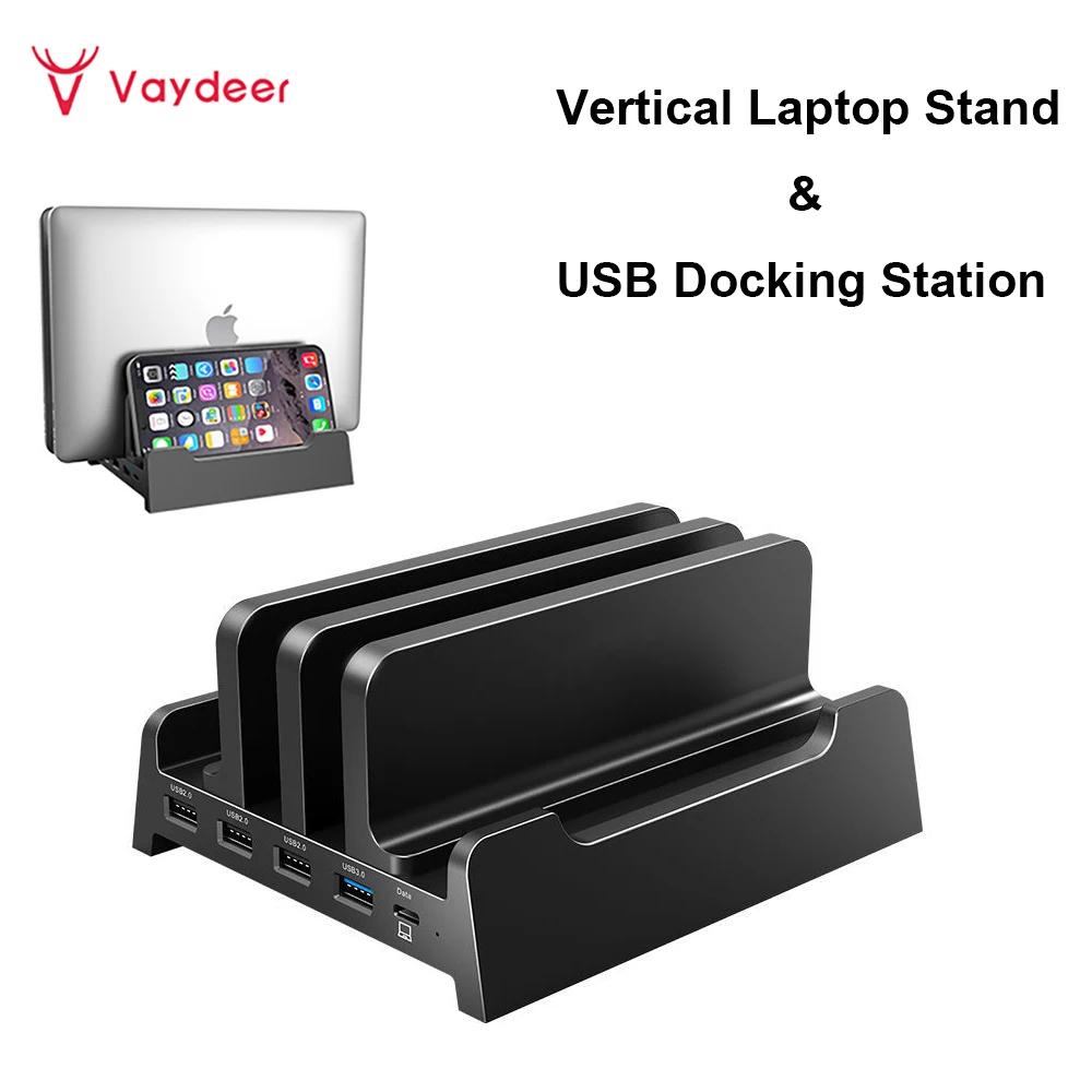 VerticalLaptopStandUSBDockingStationForMacBookAirProWithUSB