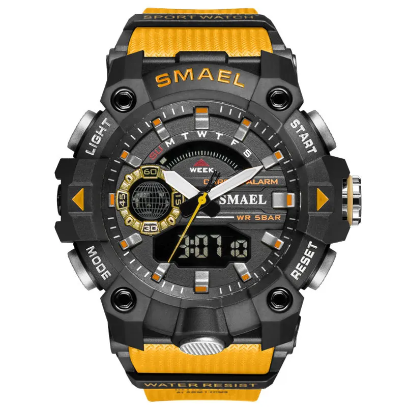 

Smael Multifunction Military Watch Men Waterproof Shock Resistant Sport Watch For Man Dual Movement Stopwatch Wristwatches