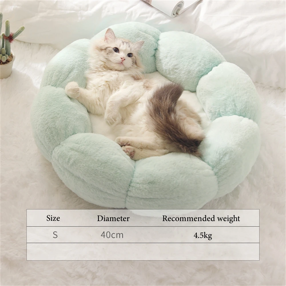 Title 9, Round Long Plush Pet Beds Pets Sleeping Cave Ca...