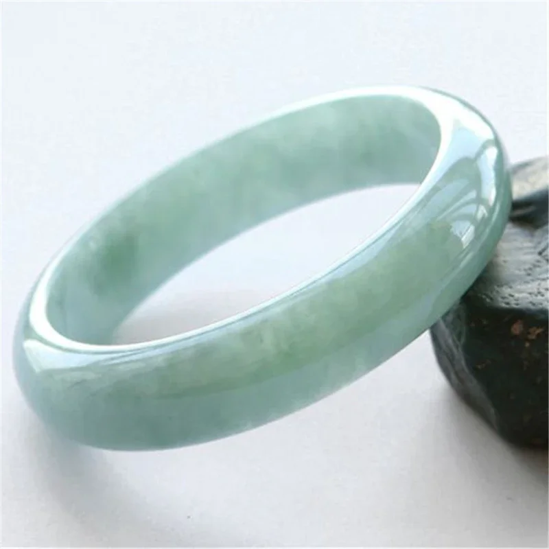 

Anglang Natural Green Jade Bangle Bracelet Charm Fine Jewelry Accessories Hand-Carved Lucky Amulet Gifts for Women YBR582